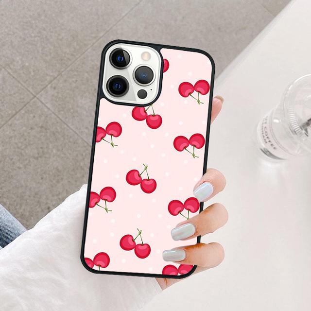 Чехол для телефона с рисунком красной вишни и фруктов Для iPhone 17 Air 15 16 14 13 12 Pro Max 11 Pro Max Plus Coque Shell
