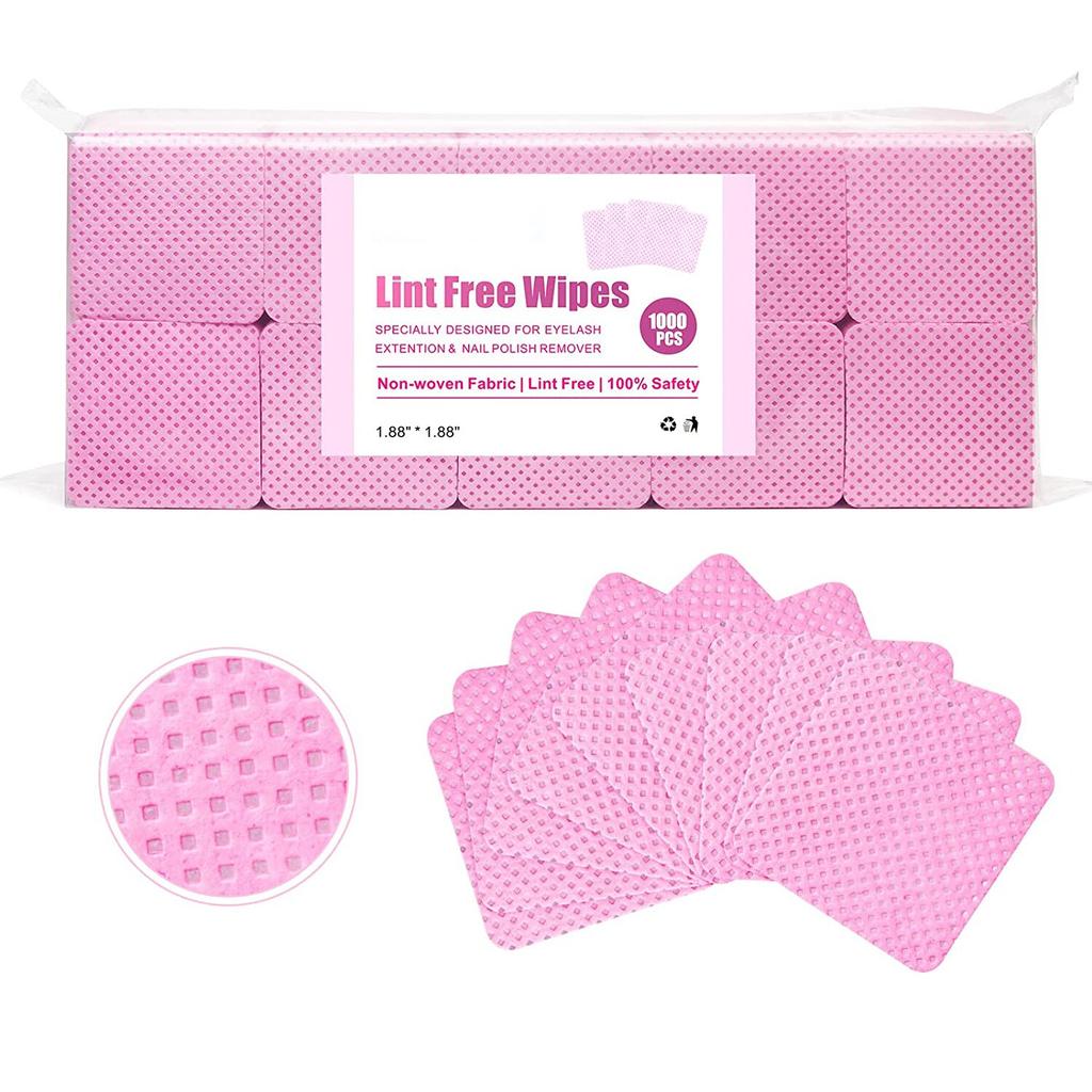 1000pcs Lint-Free Paper Cotton Wipes Eyelash Glue Remover Cleanin Cleaner Pads Lash Extension Bottle Prevent Clogging