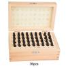 36PCS 5mm Steel Letter & Number Punch Set Alphabet Stamp Die Wooden Box Case