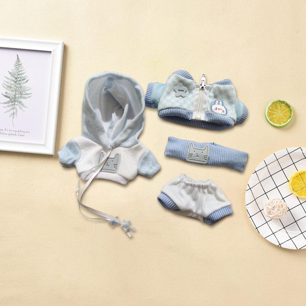 Комплект одежды для кукол 17 см, аксессуары для кукол, топ с сердечками, шарф, шапка, без кукол