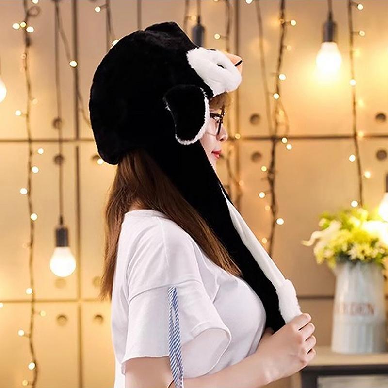Cute Plush Penguin Ears Will Move Warm Hat Children'S Day Holiday Gift Girl Boy Wrapped Type Comfortable Cartoon Animals Hats