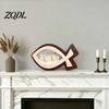 Catholic Church Decorations Fish Shape Last Supper Scene Statue, Resin Religious Sculpture, Decorative Faith Themed Sculpture Art Ornament for