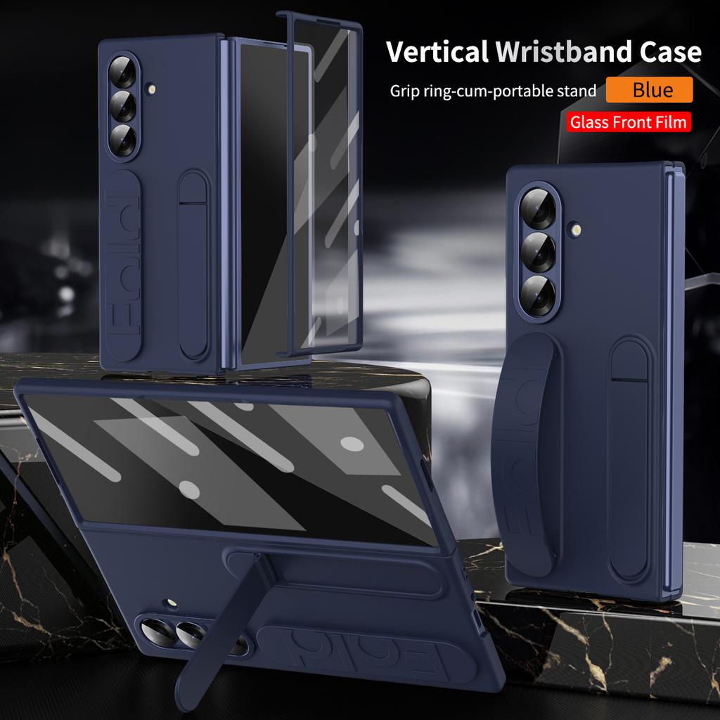 Чехол-подставка с ремешком для Samsung Galaxy Z Fold 7 6 5 4 Fold7 5G, защита линзы переднего стекла, пластиковая крышка из ПК, Capa