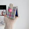 Чехол для Samsung Galaxy Z Flip 3 4 5 6 ZFlip5 Z Flip5 ZFlip 5 Милый клетчатый чехол-кольцо-подставка Противоударная задняя крышка