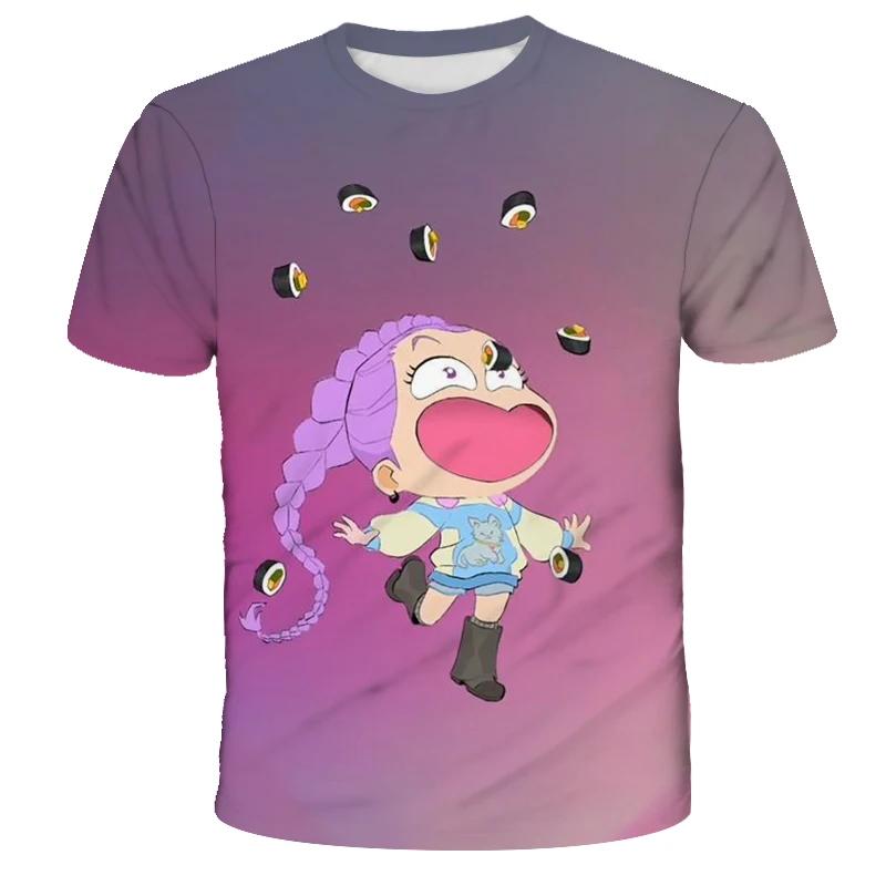 K-Pop Охотники на демонов Тигрицы Мальчики Футболка K-Pop Охотники на демонов Детская одежда Футболки Милые мультяшные принты Футболки Топы