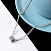 Геометрическое ожерелье с подвеской для мужчин Серебряный кубический кулон цепочка ожерелье гипоаллергенные украшения для повседневной носки