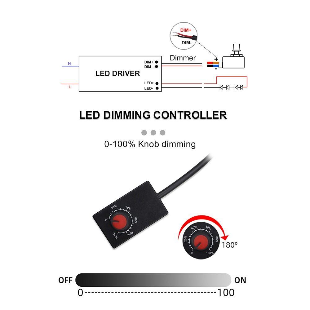 DC 0-10V Led Dimmer Switch 0-100% Scale Power Driver Knob Dimmer Mini Electronic Potentiometer Knob LED Dimmable Grow Lights