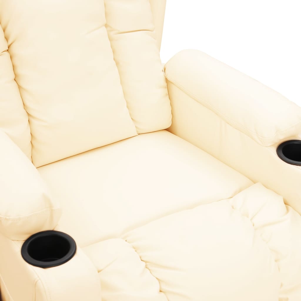 Relaxation Armchair Cream Synthetic Leather