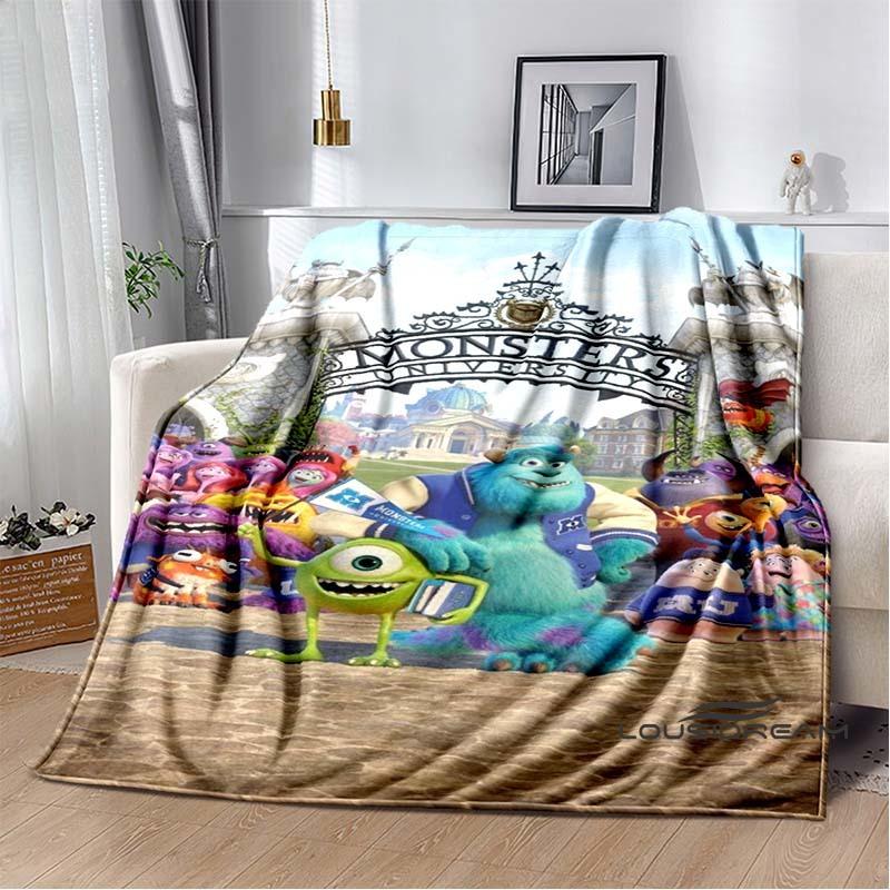 This Soft Flannel Blanket From The Cartoon "Monsters, Inc." Is Suitable for Beds, Sofas, and Home Bedroom Covers.