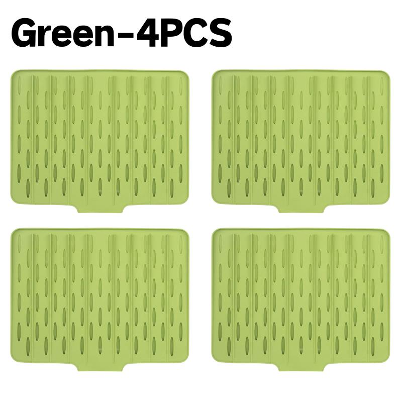 Premium Silicone Dish Drying Mat with Drain Lip Food-Grade Non-Slip Easy Clean Pad for Kitchen Countertop Protection Multi-Use