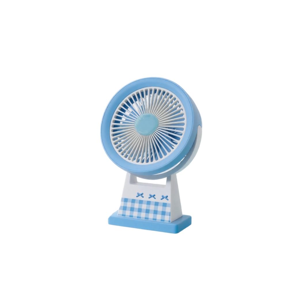 Portable Rechargeable Mini Fan with Cartoon Design Compact Small Desk Fan USB Powered Adjustable Angle for Personal Use