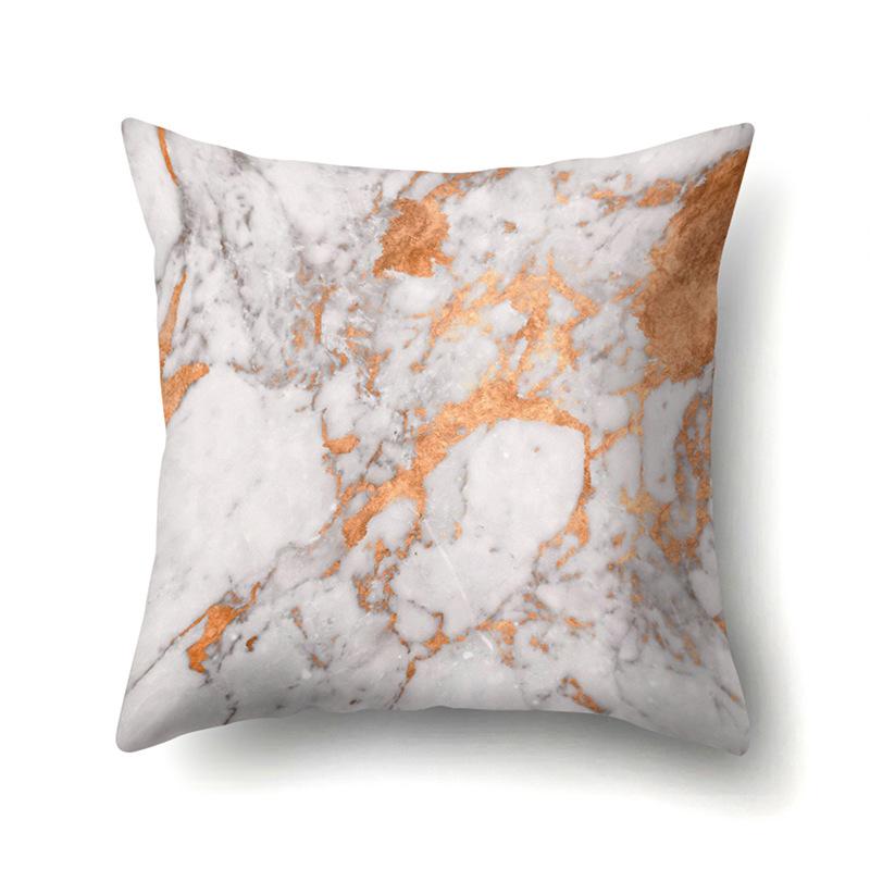 Nordic Ins Marble Polyester Pillowcase Car Decoration Home Printed Waist Cushion Pillowcase