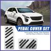Automatic Brake Gas Pedal Cover Kit fit for Cadillac XT4 XT5 14-21 Silver Tone