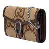 Дионис Голова Тигра Пряжка Супер Двойная G Старый Цветочный Логотип Кожаная Цепочка Кошелек Сумка-Мессенджер Женская Бежевый и Коричневый