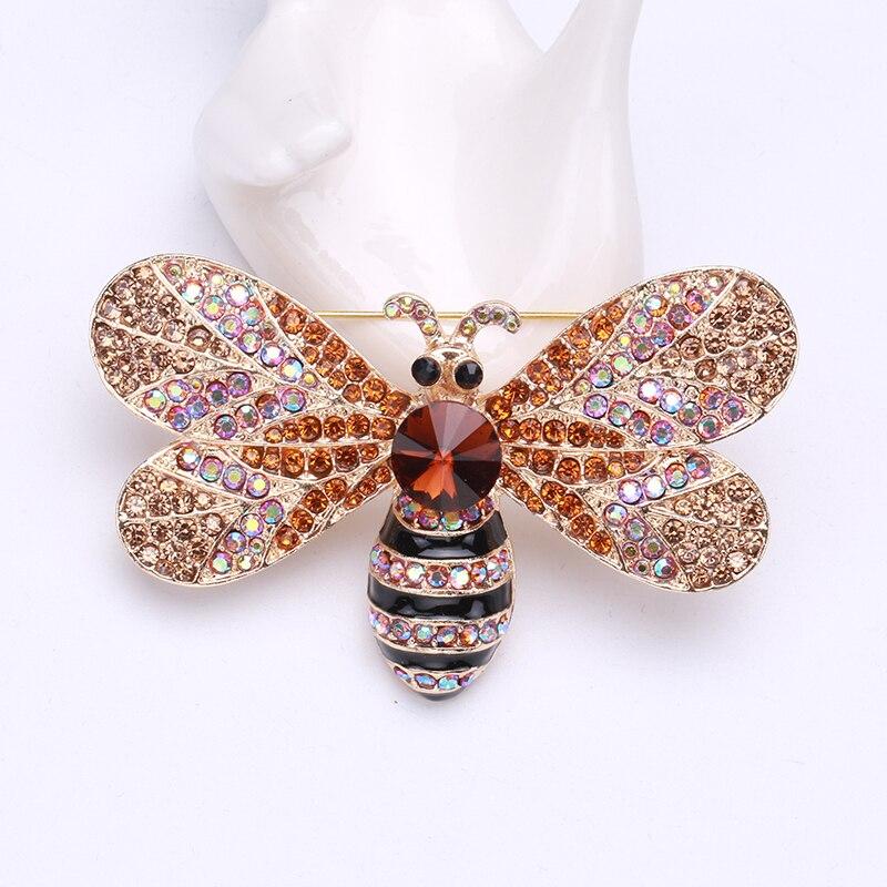 Blucome Новая модная брошь в виде пчелы, модная темпераментная, элегантная, изысканная, красочная, со стразами, маленькая булавка, швейная пряжка