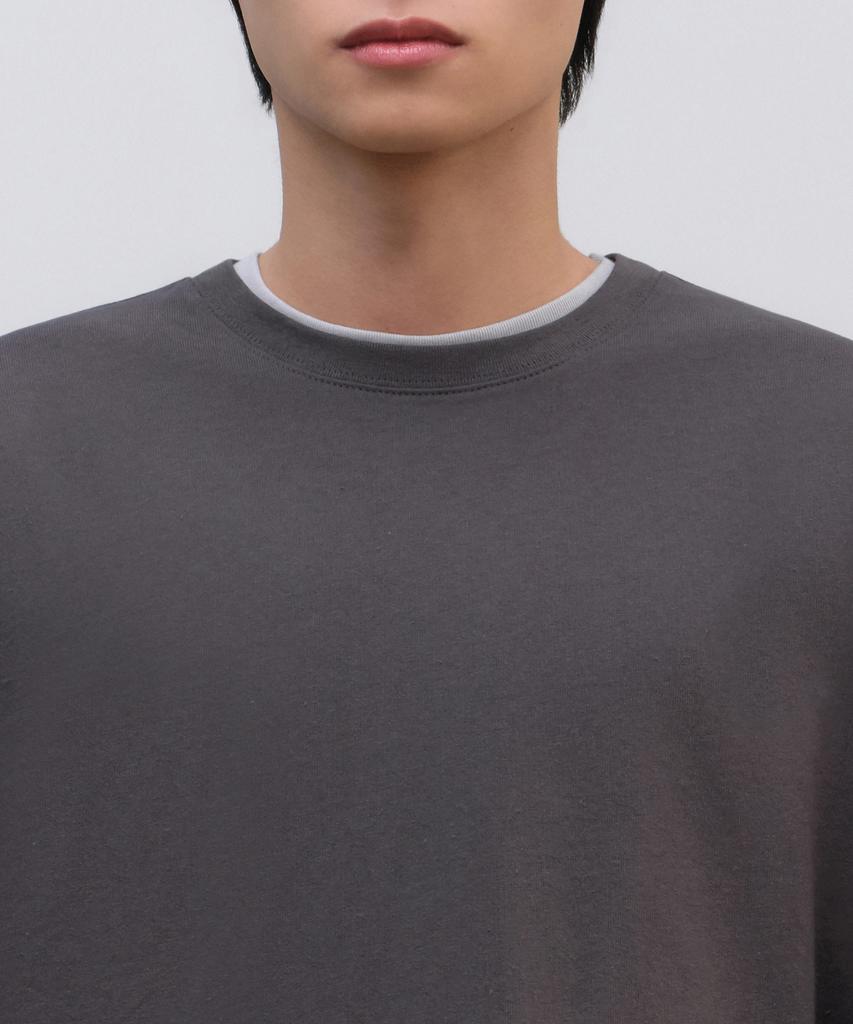 MUSINSA STANDARD Relaxed Oe Crew Neck Long Sleeve T-Shirt [Gunmetal]