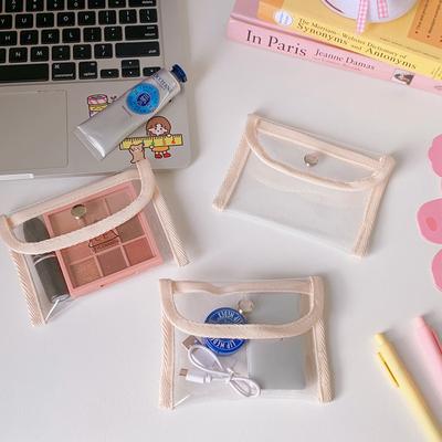Корея Kawaii Прозрачный кошелек для монет Сумка для макияжа Чехол-органайзер для карт Сумка для хранения Держатель для удостоверения личности Кошелек Держатель для кредитных карт