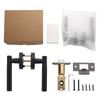 Viladepot Privacy Door Handle Knurled Handle Lever Bedroom Bathroom Passage Door Lock Reversible Keyless