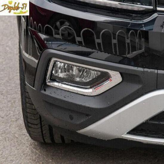 Chrome Front Fog Light Frame Cover Trim For Volkswagen Atlas Stainless 2018-