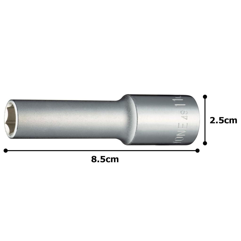 TONE Deep Socket Drive Angle Width Across Flats 11mm (Hexagonal) 4S-11L 12.7mm (1/2")