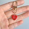1PC Heart Shaped Gift 26 English Letters Design DIY Keychain Marker Love Keychain Creativity Lobster Buckle Red Metal Party