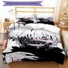 3pcs Tokyo Ghoul Bedding Set Duvet Cover Closure Includes 1 Duvet Cover & 2 Pillowcases, Soft and Comfortable for All Seasons.