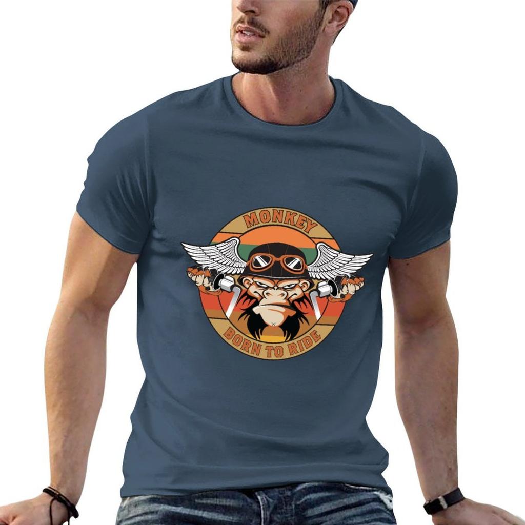 Biker Monkey Motorclye Born To Ride Tshirt Work Wear Lightweight Tee