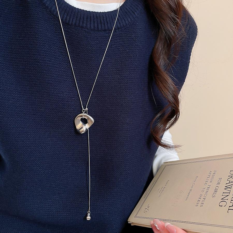 New Irregular Metal Pendant Adjustable Long Snake Chain Necklace For Women Unisex Charm On The Neck Accessories Gift Wholesale