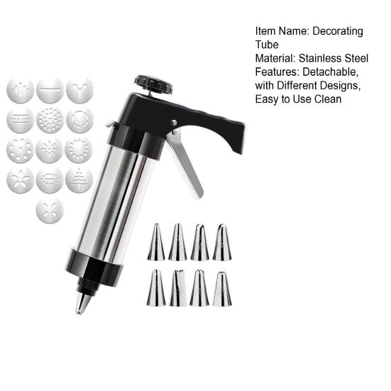 Съемная трубка для украшения печенья с различными конструкциями. Простая в использовании. Чистый пищевой удобный инструмент для прессования печенья.