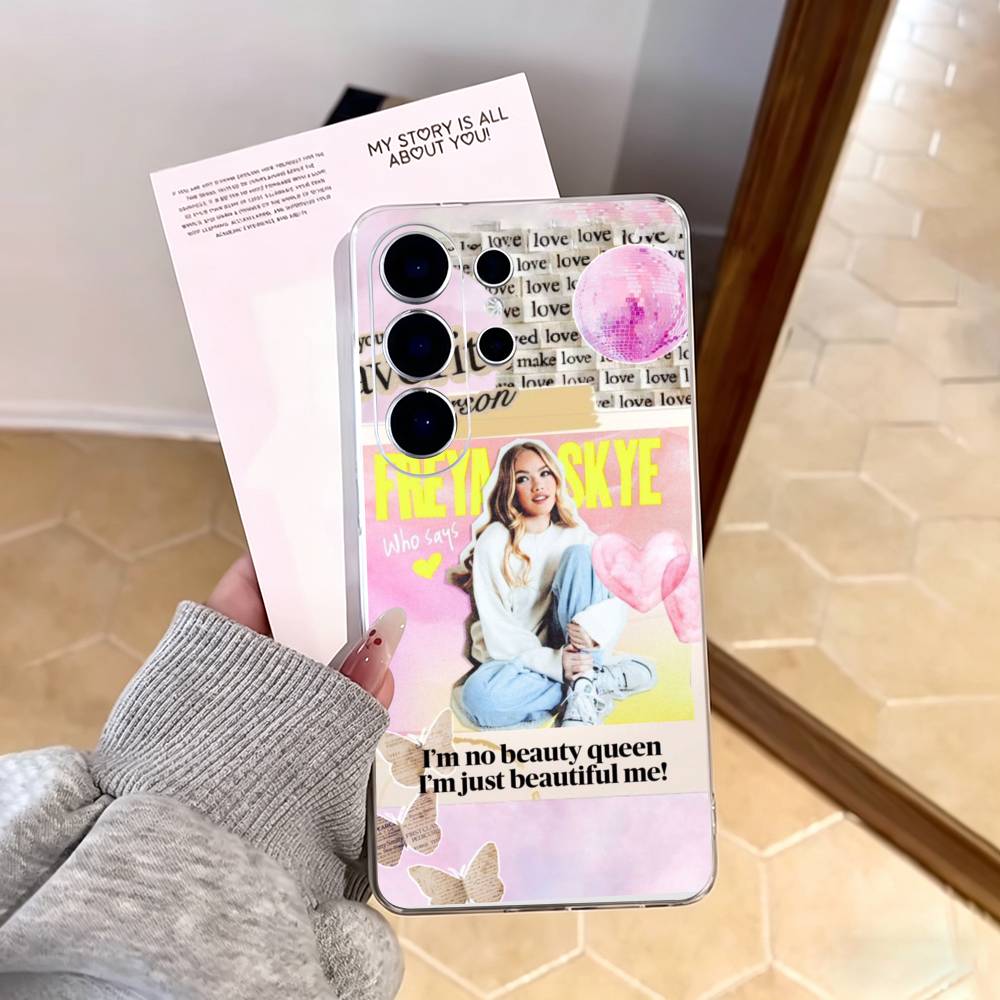 Чехол для телефона F-Freya Skye Singer для Samsung S25, S24, S21, S22, S23, S30, Ultra, S20, Plus, Fe, Note, 10, 9, 5G Прозрачный чехол