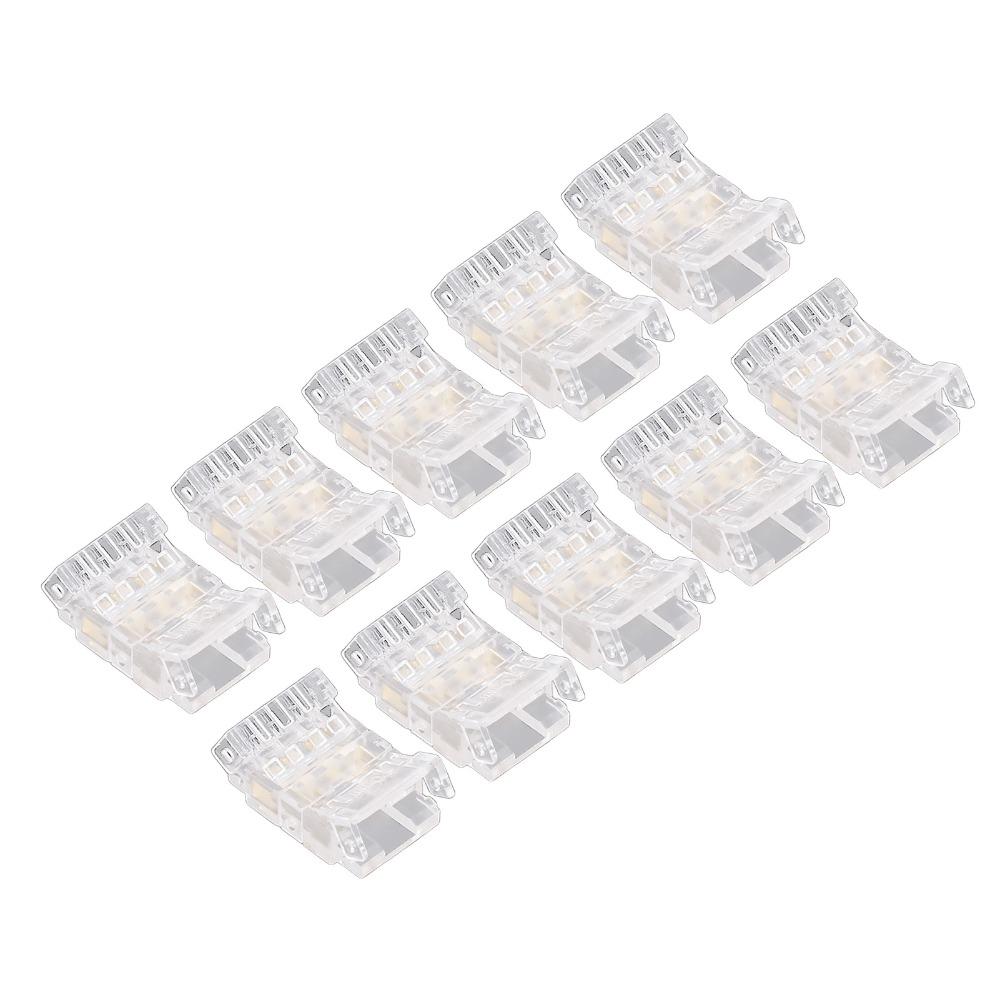 10pcs 4PIN COB LED Strip Connector Transparent Solderless LED Adapter For School