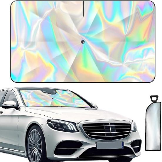 Автомобильный козырек 2024 года для переднего лобового стекла с ручкой против царапин на 360 °, складной солнцезащитный козырек для автомобильного зонта, солнцезащитный козырек для лобового стекла, подходящий для внедорожника седана