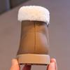 Winter New Leather Boots Velvet Soft-soled Short Boots Girls Warm Cotton Boots