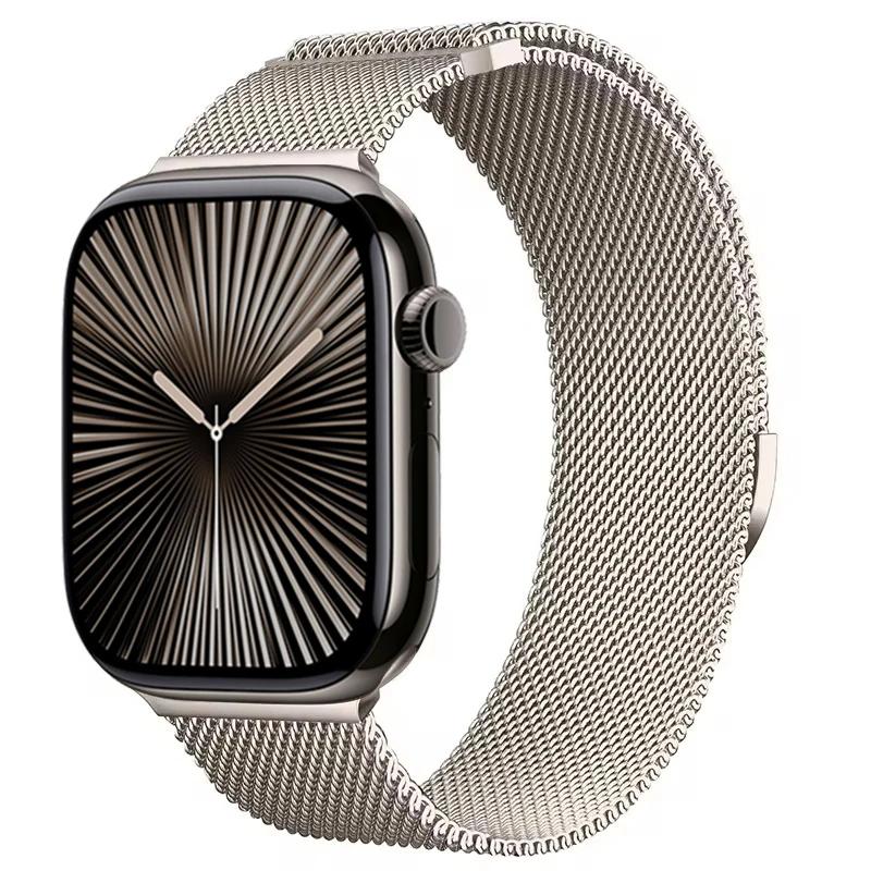 Ремешок для Apple watch Band 10 46MM 44mm 45mm 41mm 49mm 42mm 40mm 45mm браслет Milanese Loop для iwatch series 9 7 8 4 5 6 SE Ultra2