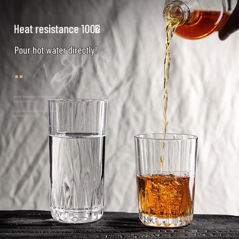 ZISIZ Handmade Transparent Glass Drinking Cup