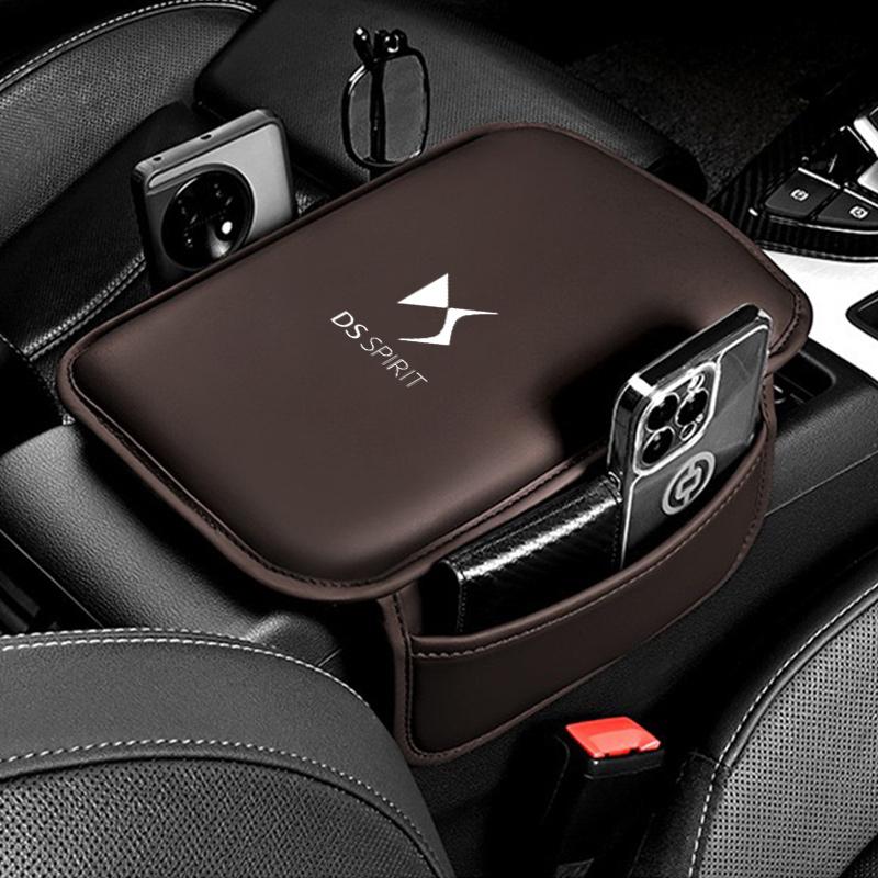 Center Console Arm Rest Protector Leather Car Armrest Box Pad Storage Pocket for Citroen DS SPIRIT N 2 3 7 9 E-Tense 4 Crossback