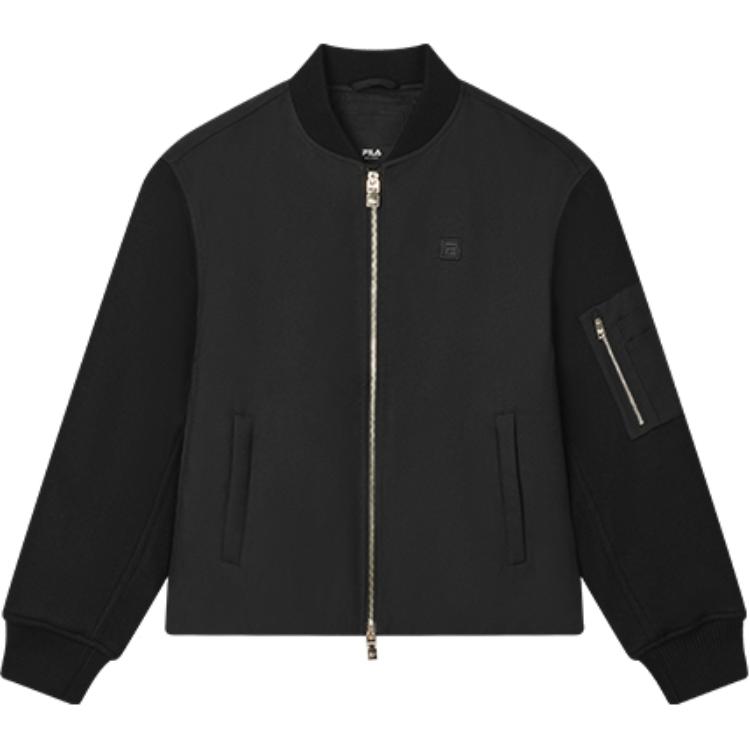Fila Серия Милан Модная Повседневная Удобная Теплая Хлопковая Куртка Женская Куртка Черная F11W515902F-BK