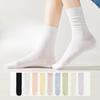 Women's Spring and Summer New Mesh Breathable Candy Colored Pure Cotton Pile Socks