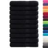 Premium Sauna Towels SOLUND 10 pcs Black 80 x 200 cm 600 g m²
