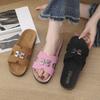 2025 Summer Slippers Soft-soled Integrated Loafers One-word Slippers European and American Large-size One-pedal Women's Versatile Shoes