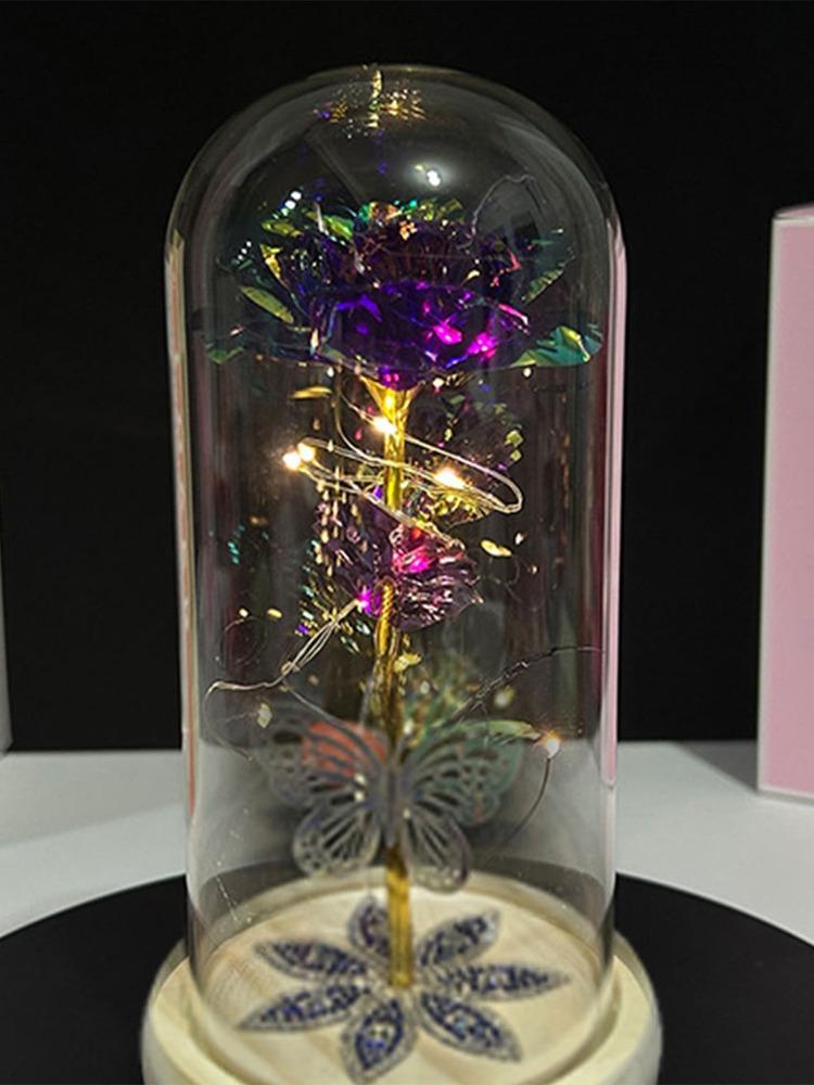 Mother's Day Gifts Birthday Gifts Galaxy Acrylic Rose Crystal Flower Gift Light Up Rose In Glass Dome Artificial Rose Ideas Gift for Mom Sister