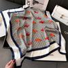 Geometric Color Matching Simulation Silk 70 Small Square Scarf Printed Silk Scarf Women'S Thin Scarf Sunscreen Headscarf