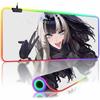 RGB Backlit Kawii Virtual Idol Anime Mouse Pad Cute Anime Grils Lager Gamer J_Juufuutei R_Raden Mouse Mat Non-Slip Keyboard Mat