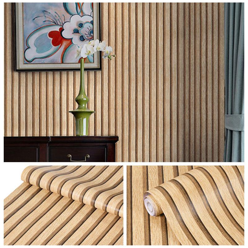 45 см самоклеящийся большой рулон водонепроницаемый фон стол шкаф деревянные полосы настенная наклейка ПВХ