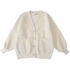 Women's Small Japanese JK Furry Knitted Sweater Cardigan - Soft, Warm, Long-Sleeved for Autumn/Winter