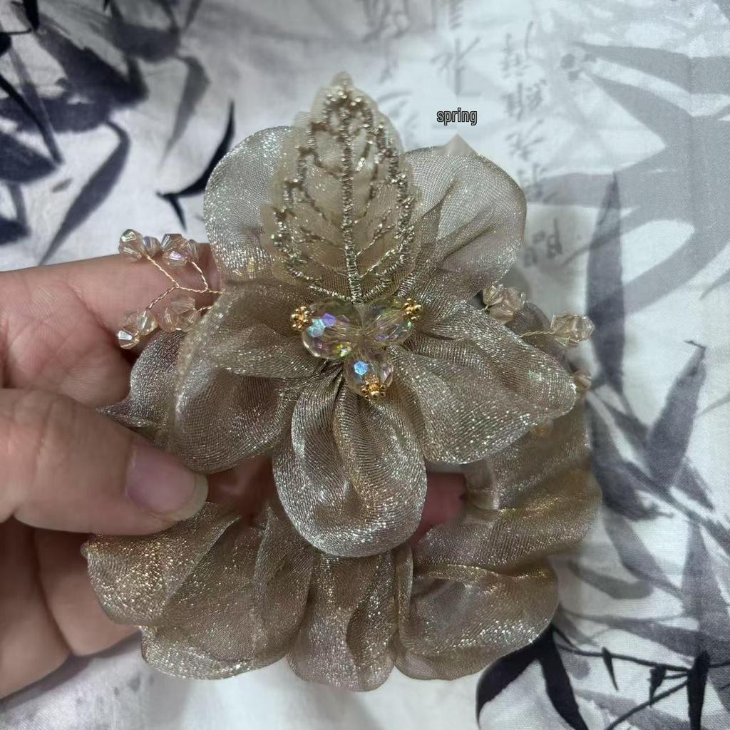 Elegant Women's Mesh Scrunchie Hair Tie - Luxurious High-End Hair Accessory