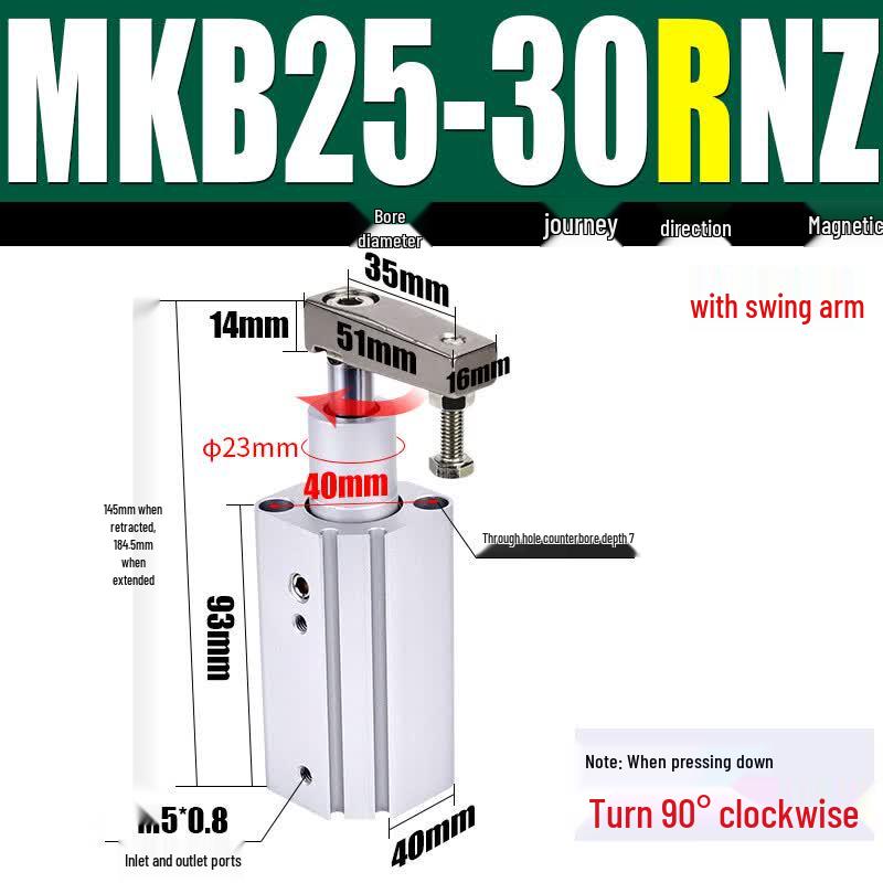 Tianqi MKB Series Rotary Clamping Pneumatic Cylinder
