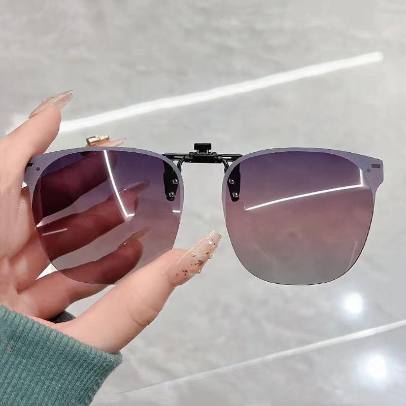1 шт., поляризационные солнцезащитные очки с зажимом для мужчин и женщин, откидные линзы с градиентными линзами, очки для вождения, очки с клипсой