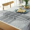 Waterproof Jacquard Imitation Cotton And Linen Embroidery Fringed Tablecloth Lace Geometric Rectangular Dining Table Coffee Table Tablecloth