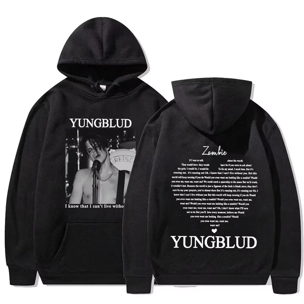 Yungblud Zombie Рок-группа Графические Худи Мужские Хип-Хоп Ретро Музыкальный Фан Одежда с Капюшоном Уличная Одежда Женские Свитшоты